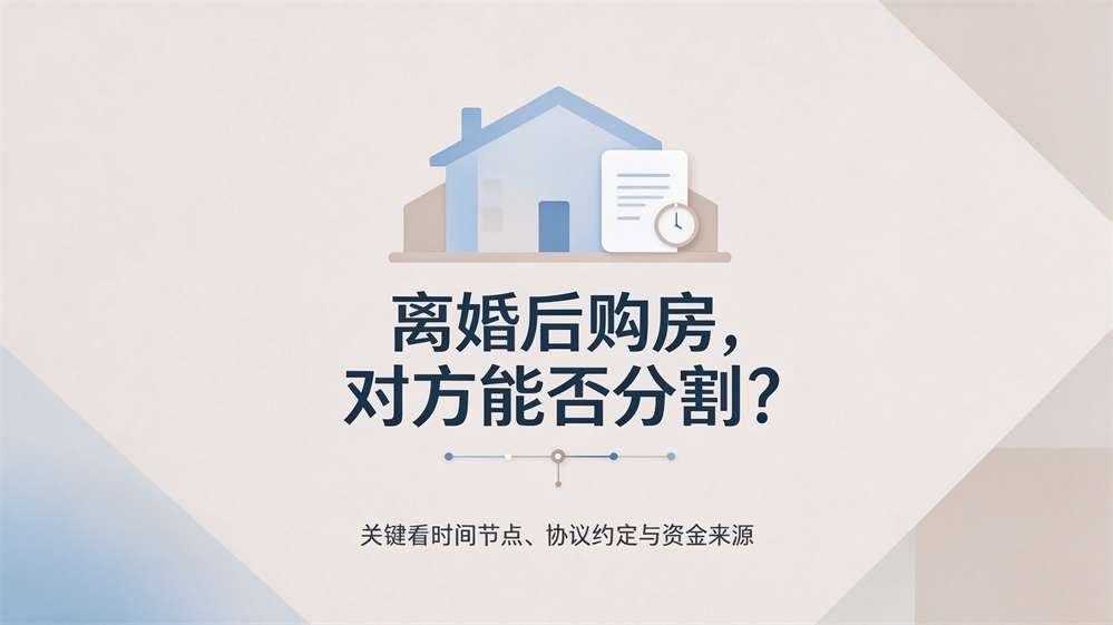 房屋买卖纠纷|离婚协议写“无共同财产”，离婚后买房，对方还能分？