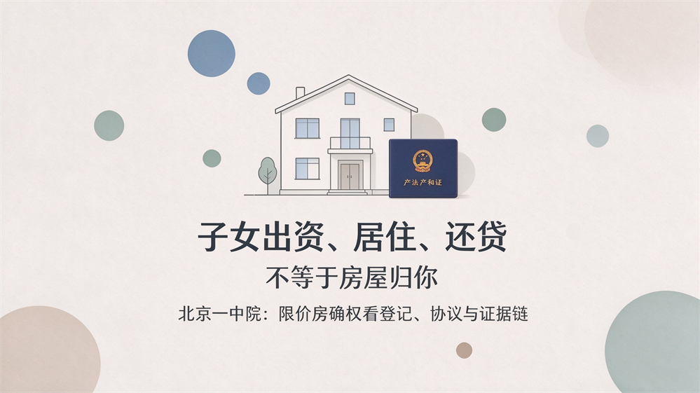 限价房纠纷，首付房贷我出，房子我住多年，北京法院：不能判给我