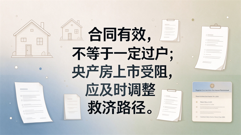 央产房买卖纠纷 | 买了央产房却过不了户？法院说：合同有效，但不能继续履行